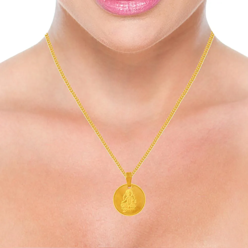 22k Gold Pendant With An Oval Shape And A Lord Brahma Imagery Embedded Within