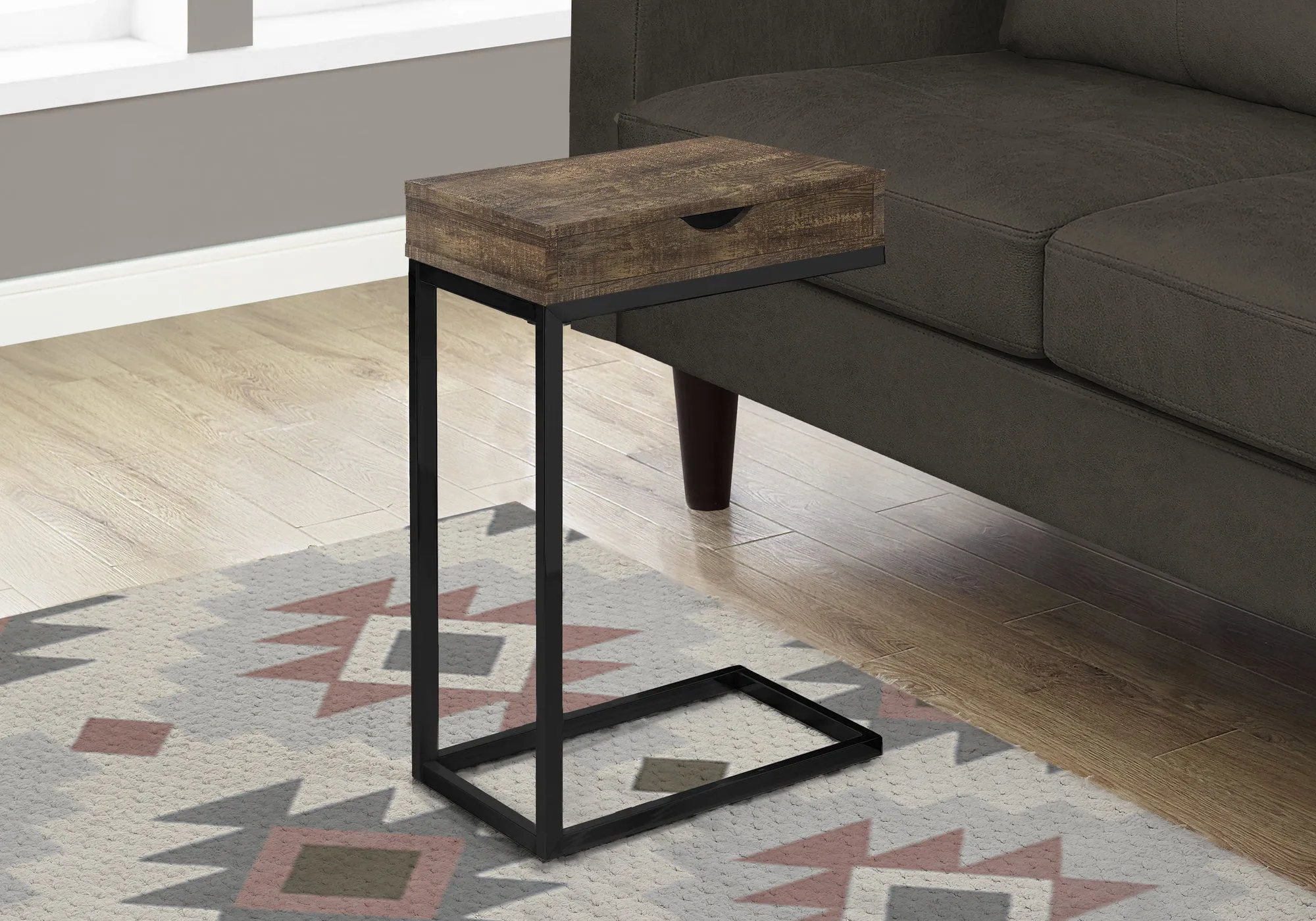 Accent Table, C - Shaped, Modern - Brown by Couch.com