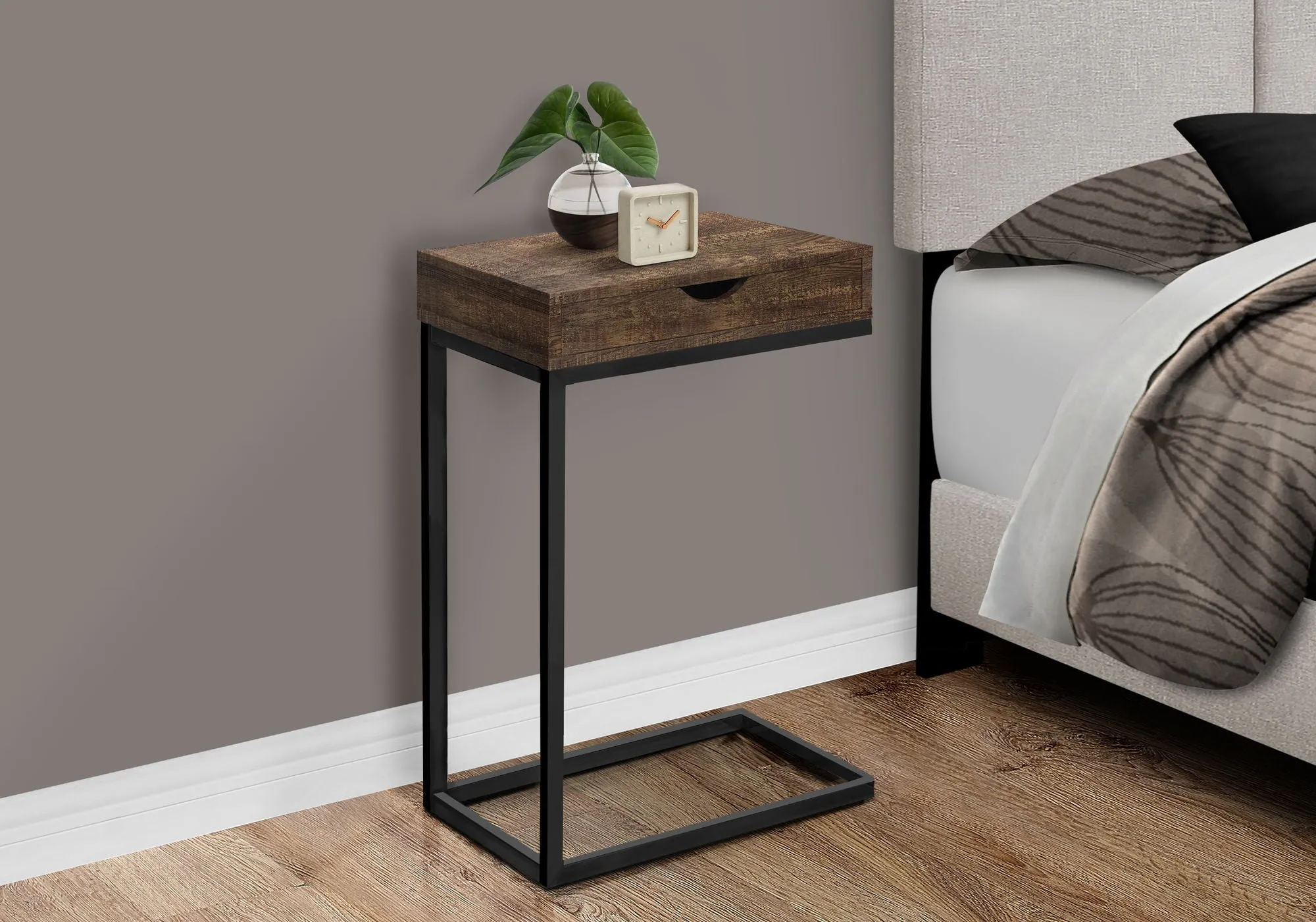 Accent Table, C - Shaped, Modern - Brown by Couch.com