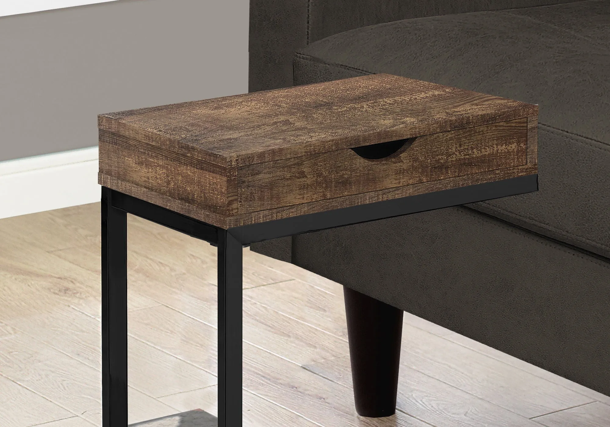 Accent Table, C - Shaped, Modern - Brown by Couch.com