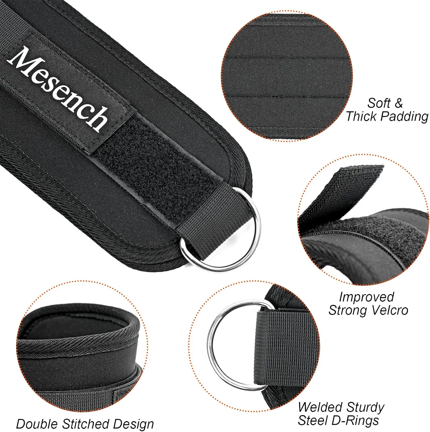 Ankle Straps for Cable Machine Attachments - Gym Ankle Cuff for Kickbacks, Booty Workouts - Ideal for Leg Extensions, Glute Exercises, and Full-Body Workouts - Suitable for Men & Women