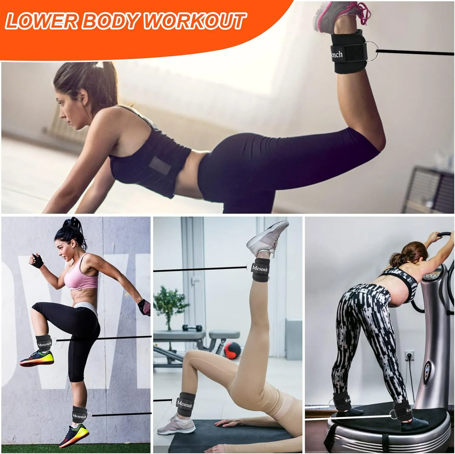 Ankle Straps for Cable Machine Attachments - Gym Ankle Cuff for Kickbacks, Booty Workouts - Ideal for Leg Extensions, Glute Exercises, and Full-Body Workouts - Suitable for Men & Women