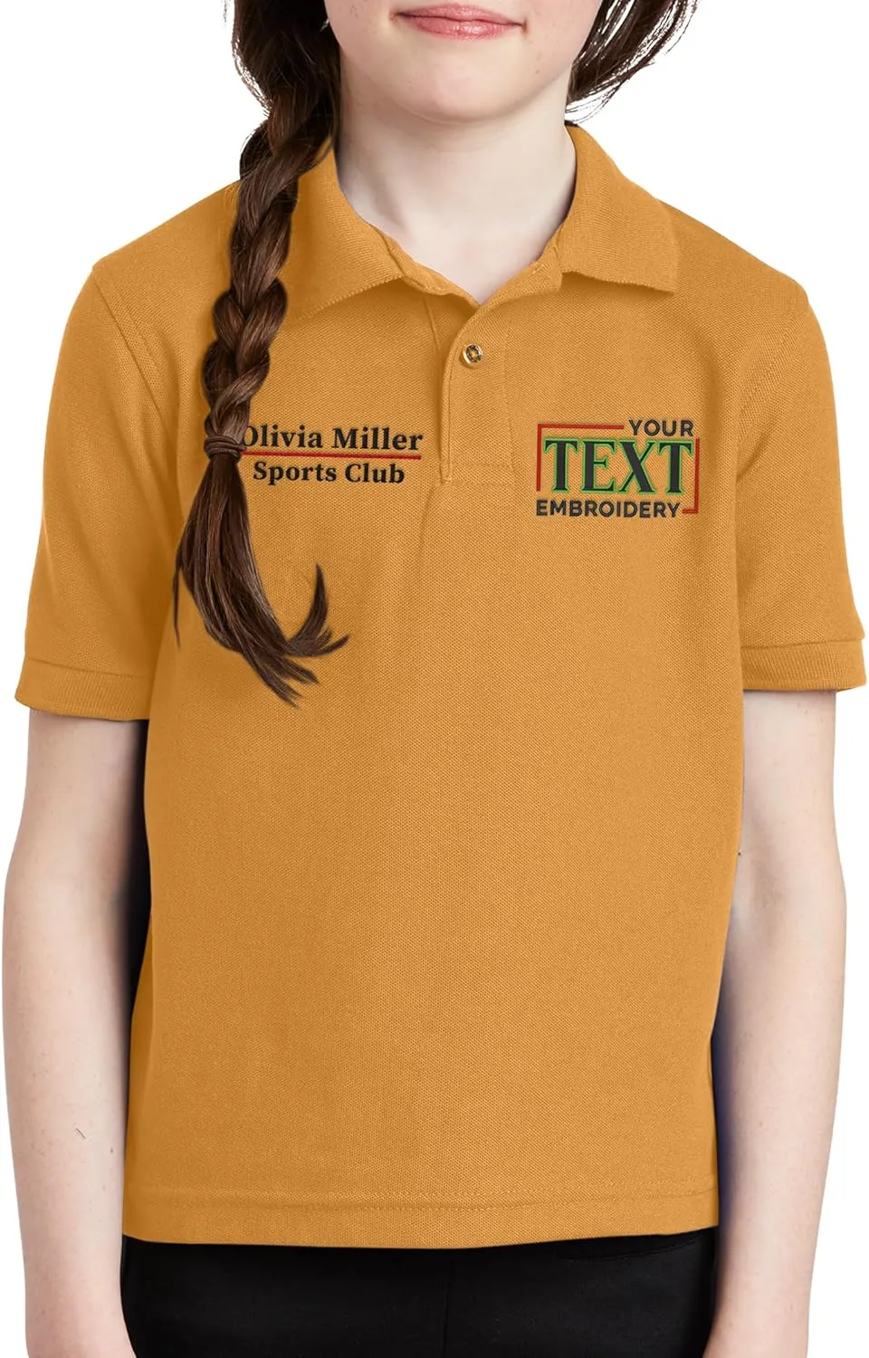 Custom Embroidered Polo Shirts for Youth Personalized Add Your Text Name Design