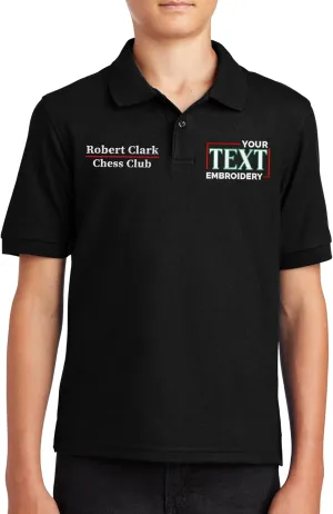 Custom Embroidered Polo Shirts for Youth Personalized Add Your Text Name Design