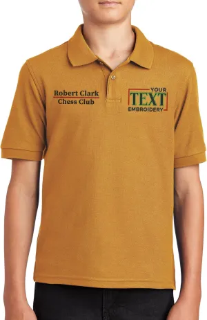 Custom Embroidered Polo Shirts for Youth Personalized Add Your Text Name Design