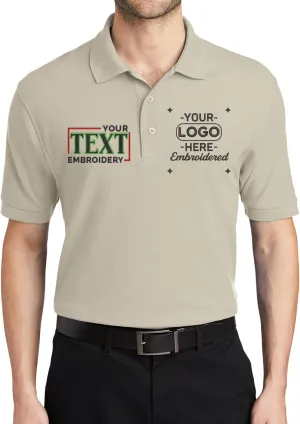 Custom Embroidered Text Polo Shirts for Men Personalized Embroidery Add Your Text Polo Shirt
