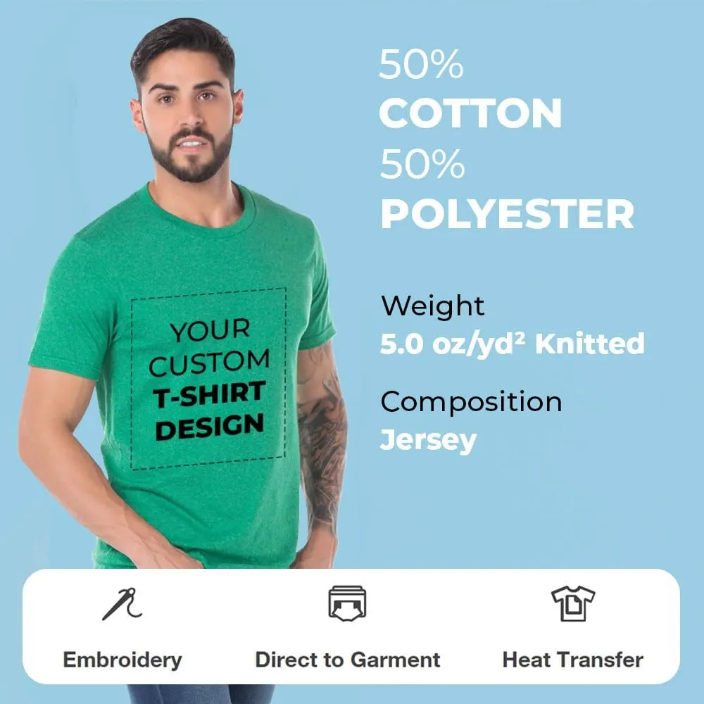 Custom Photo Adult T-Shirt Unisex Short Sleeve Crewneck Polycotton Personalized Customized Gift Shirt with Photo Image Text