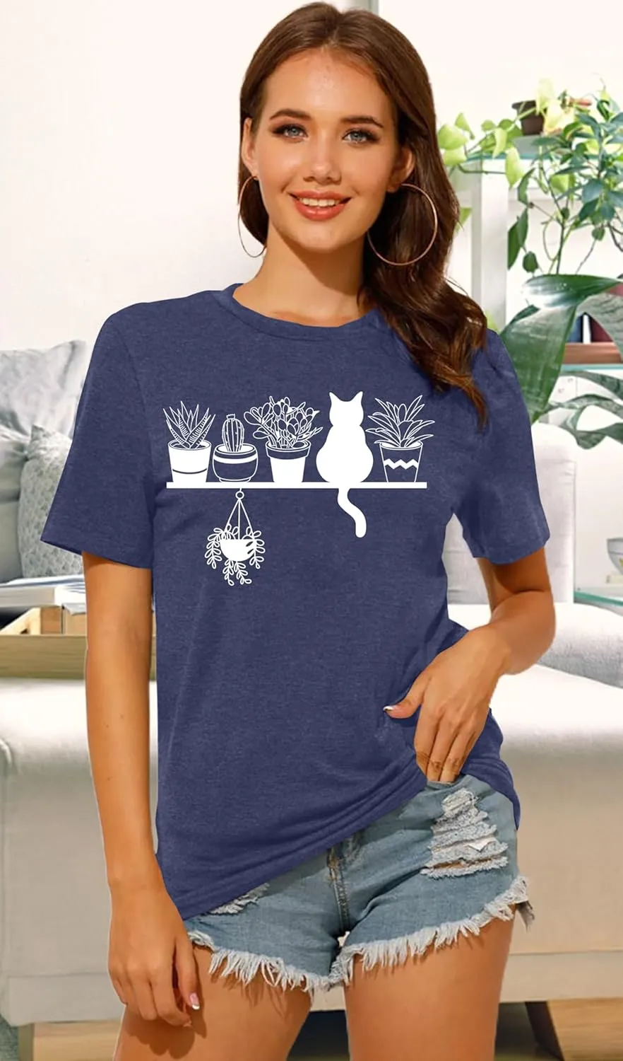 Garden Plant Shirt for Women Easily Distracted by Plants Graphic Tees Gardening Plant Lover Gifts Blouse Tops