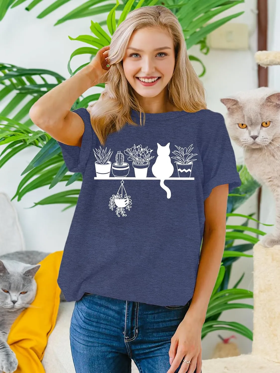 Garden Plant Shirt for Women Easily Distracted by Plants Graphic Tees Gardening Plant Lover Gifts Blouse Tops