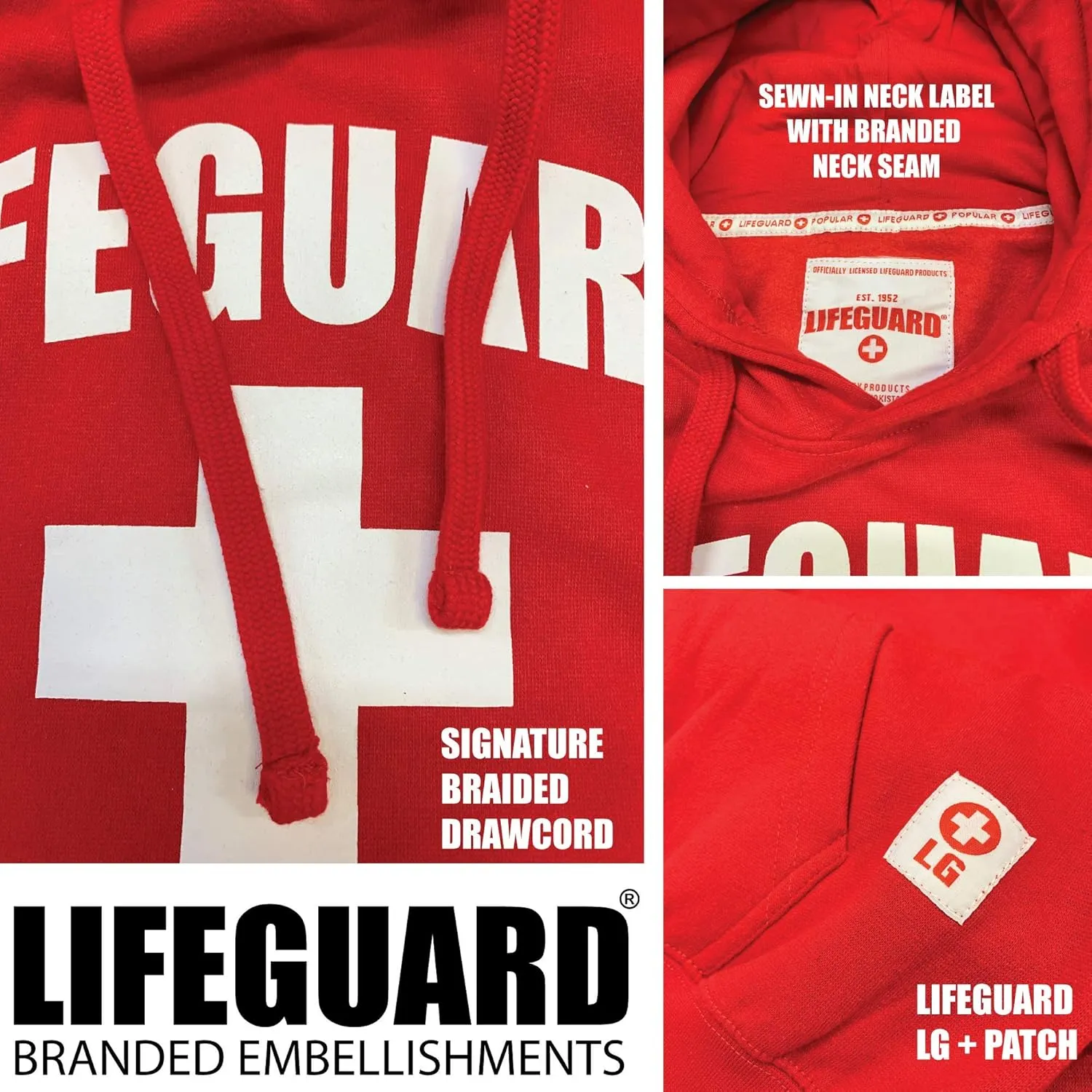 LIFEGUARD Officially Licensed First Quality Pullover Hoodie Sweatshirt Apparel Unisex for Men Women