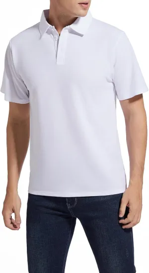 Men's Golf Polo Shirts,Casual Regular Fit Dry Fit Short Sleeve Moisture Wicking Collared T-Shirt(Order A Size Up)
