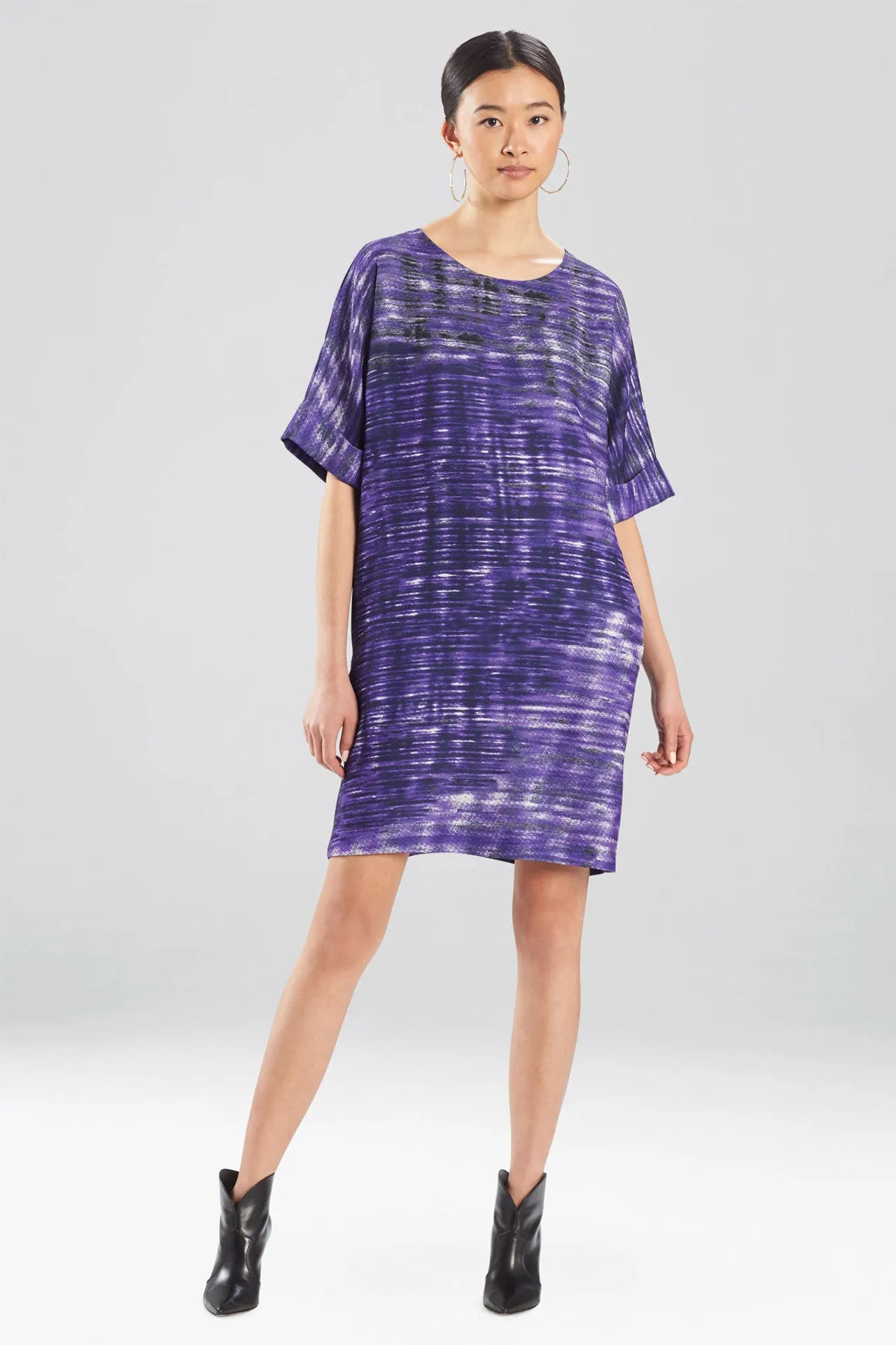 NATORI  WOMEN'S  PALOMA-PRINTED CADY T-SHIRT DRESS