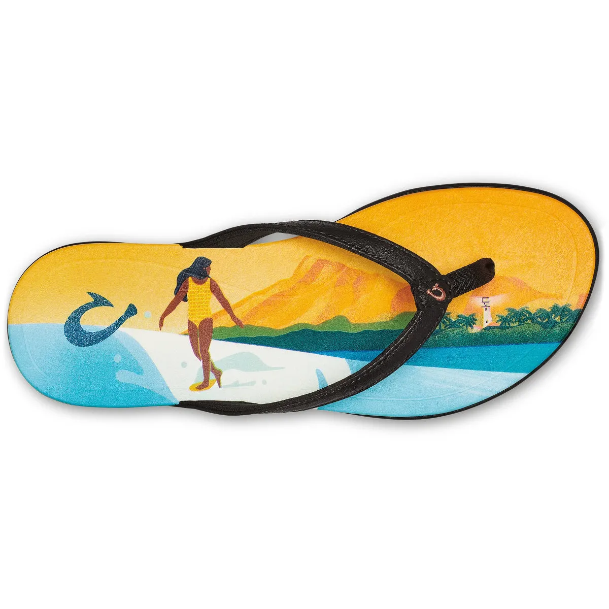 OluKai Women's Ho’ōpio Pae Sandals - Black/Pae