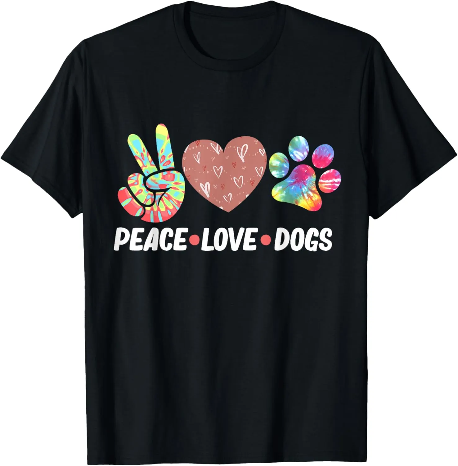 Peace Love Dogs Cute Dog Owner Pet Animals Lover Graphic T-Shirt