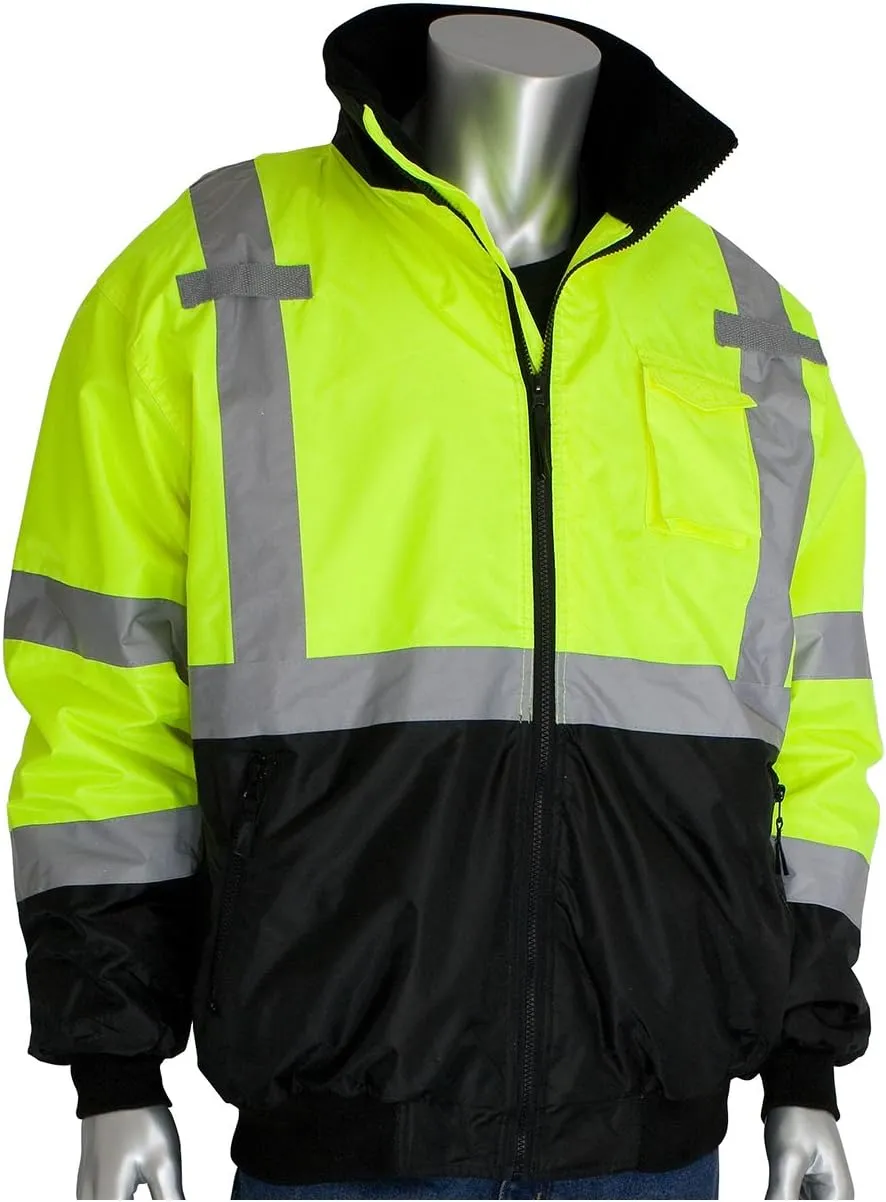 PIP 333-1766-LY/2X ANSI Class 3 Value Black Trim Bomber Jacket