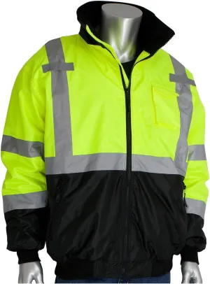 PIP 333-1766-LY/2X ANSI Class 3 Value Black Trim Bomber Jacket