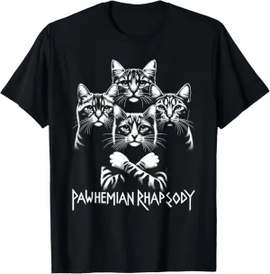 Retro Cat Rock Music Concert Band Men Kids Women Funny Cat T-Shirt
