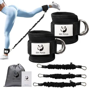 Slim Panda Ankle Resistance Bands with Cuffs,Leg Resistance Bands for Booty Workout Equipment for Kickbacks Hip Fitness Training