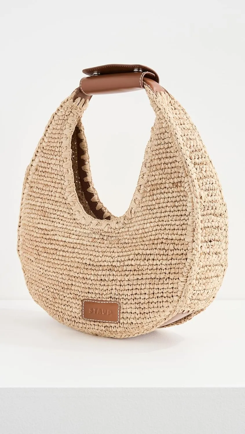 STAUD Women's Moon Raffia Tote Bag