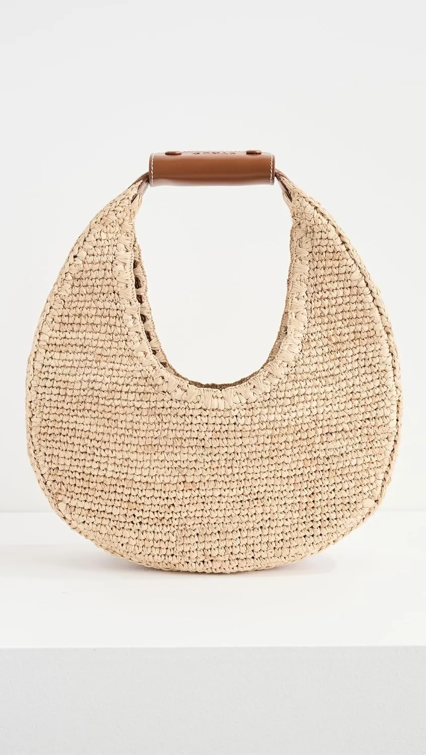 STAUD Women's Moon Raffia Tote Bag