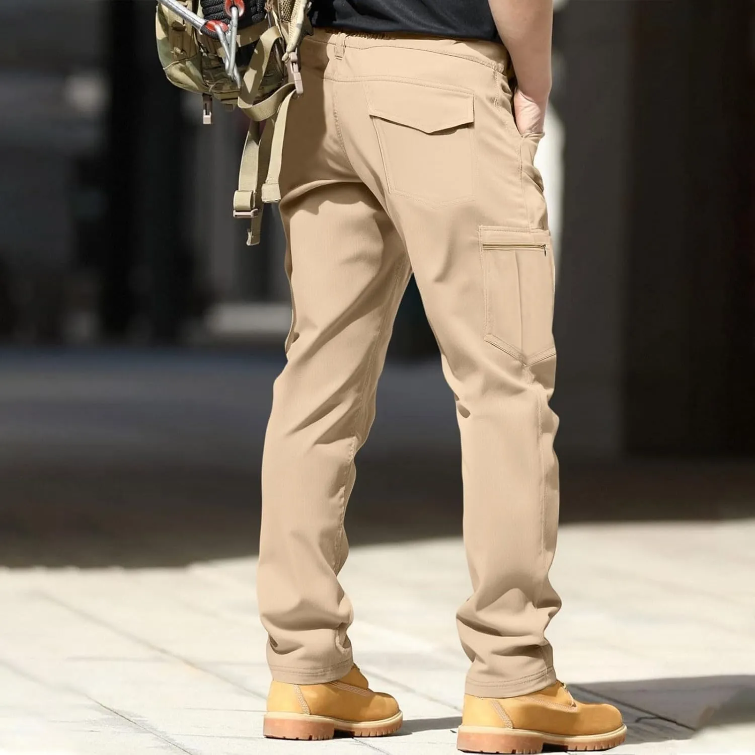 Tactical Work Cargo Pants for Men Ripstop Waterproof Stretch Pants with Packets Zipper Relaxed Fit Utility Outdoor Apparel