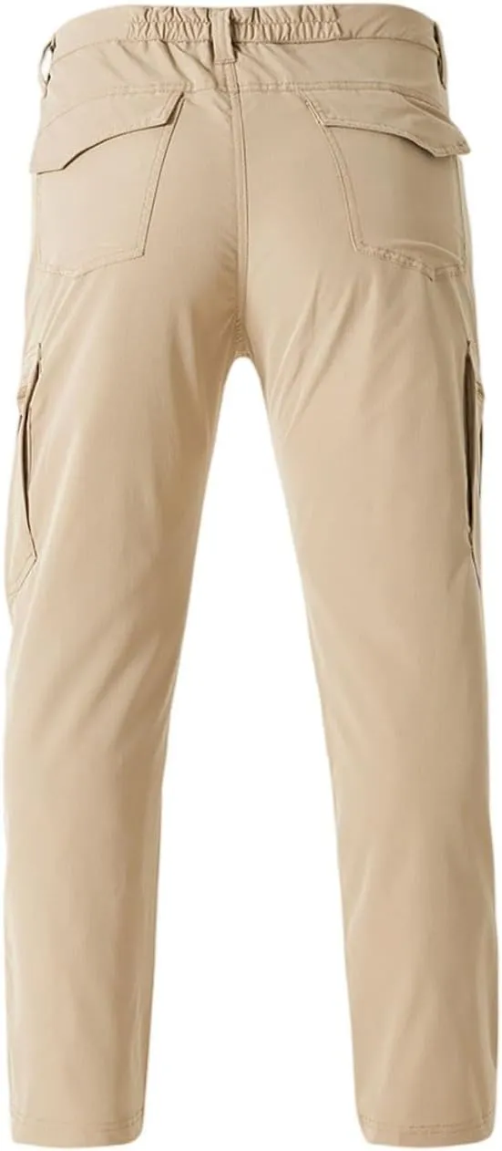 Tactical Work Cargo Pants for Men Ripstop Waterproof Stretch Pants with Packets Zipper Relaxed Fit Utility Outdoor Apparel