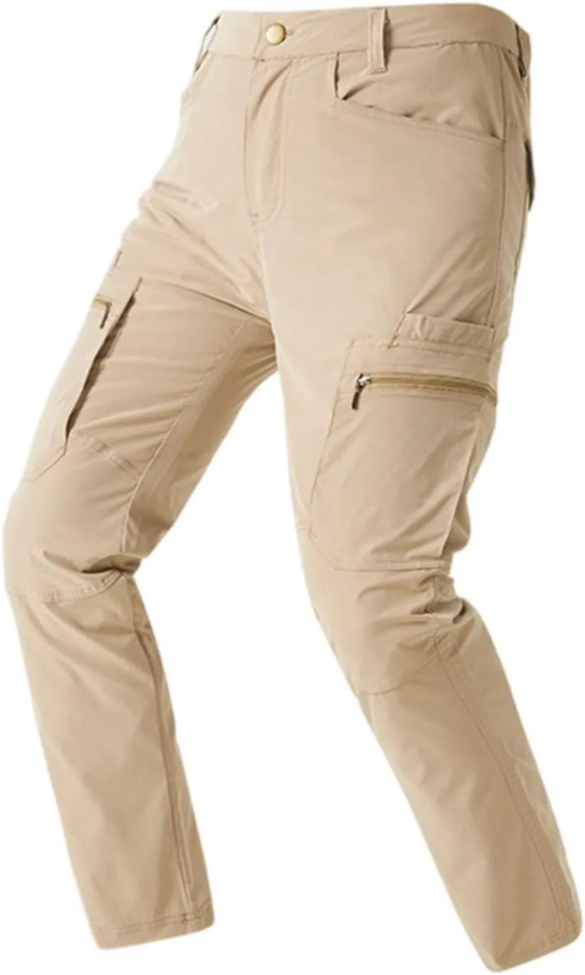Tactical Work Cargo Pants for Men Ripstop Waterproof Stretch Pants with Packets Zipper Relaxed Fit Utility Outdoor Apparel