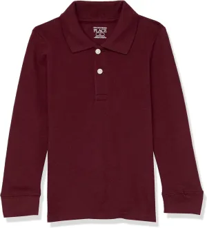 The Children's Place boys Long Sleeve Pique Polo
