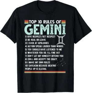 Vintage Astrology May June birthday Zodiac sign retro Gemini T-Shirt
